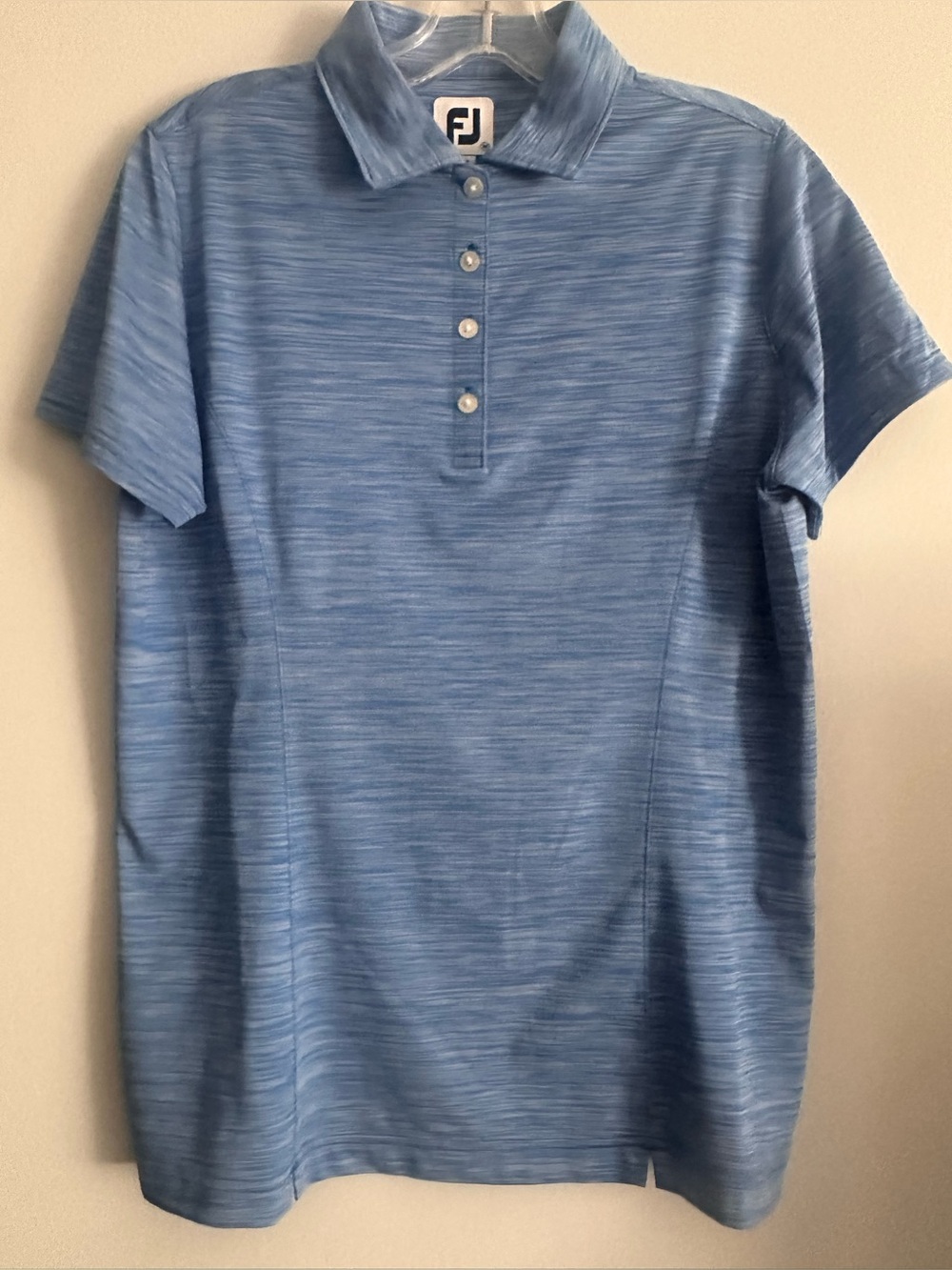 FootJoy Blue Heather Performance Golf Polo Stretch Shirt Women’s Medium